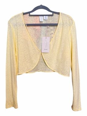JOIE Yellow Linen blend light Shrug